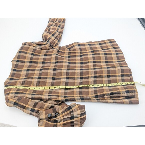 Cappagallo Vintage Brown Plaid Grandpa Blazer Jacket Academia Size 6 Medium - Picture 9 of 11